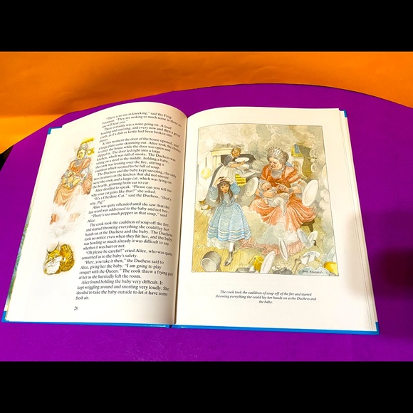 ALICE IN WONDERLAND VINTAGE 1993 HARDCOVER BOOK CLASSICS FOR YOUNG READERS 61p. - Picture 14 of 15